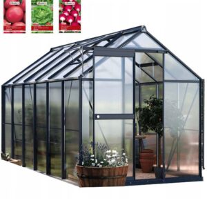 Szklarnia z Poliwęglanu Ogrodowa 3x2 Wsuwana Mocna 303x183 cm 2x3 Zielona