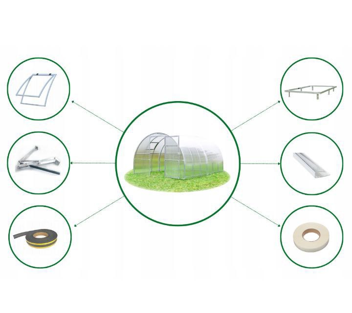 Szklarnia Ekspert Tunel 40x20 3x6m z poliwęglanem 6mm - obrazek 11