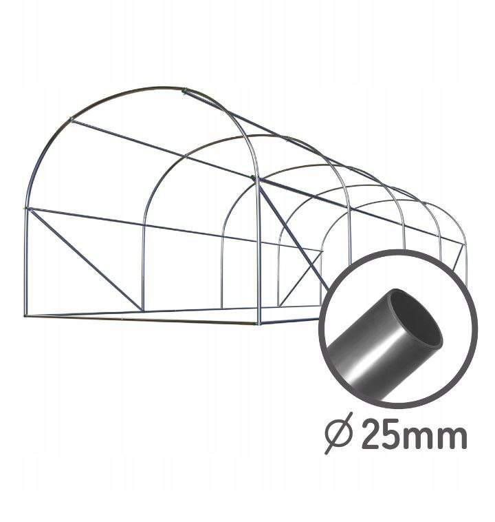 PLONOS TUNEL FOLIOWY OGRODOWY SZKLARNIA 2,5x4m FOLIA 10m2 PROFIL 25 x 0,7mm - obrazek 4