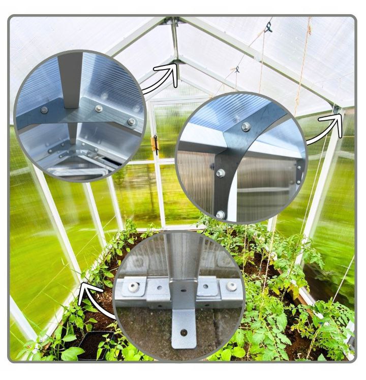 SZKLARNIA OGRODOWA Z POLIWĘGLANU 5,6m2 TUNEL POLIWĘGLANOWY 210X270 PTF - obrazek 7