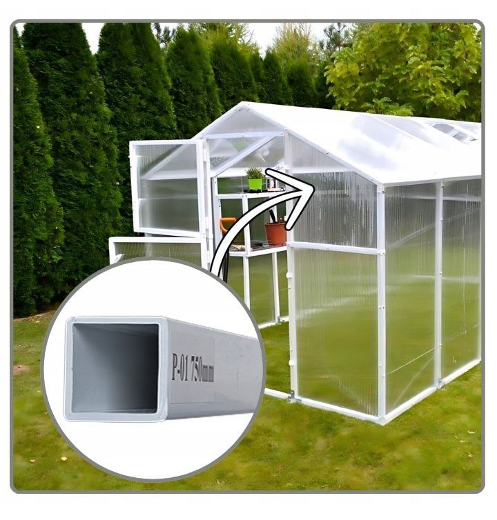 SZKLARNIA OGRODOWA Z POLIWĘGLANU 5,6m2 TUNEL POLIWĘGLANOWY 210X270 PTF - obrazek 6