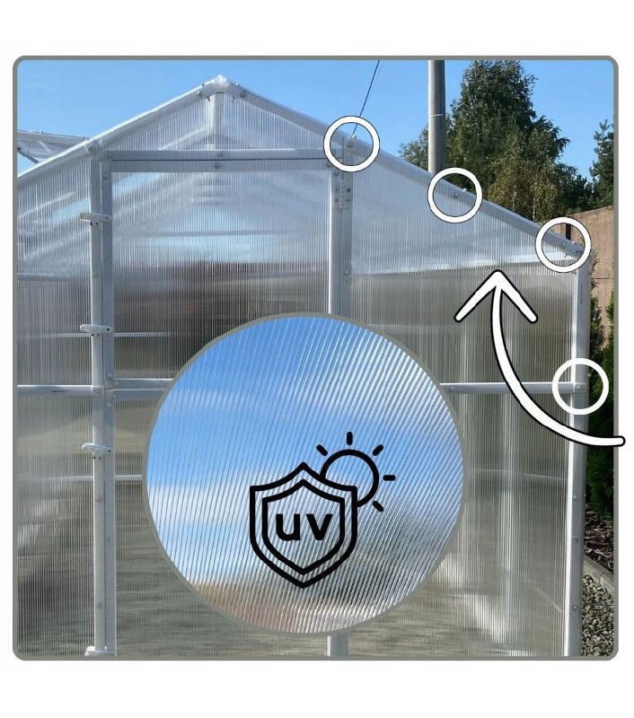 SZKLARNIA OGRODOWA Z POLIWĘGLANU 5,6m2 TUNEL POLIWĘGLANOWY 210X270 PTF - obrazek 4